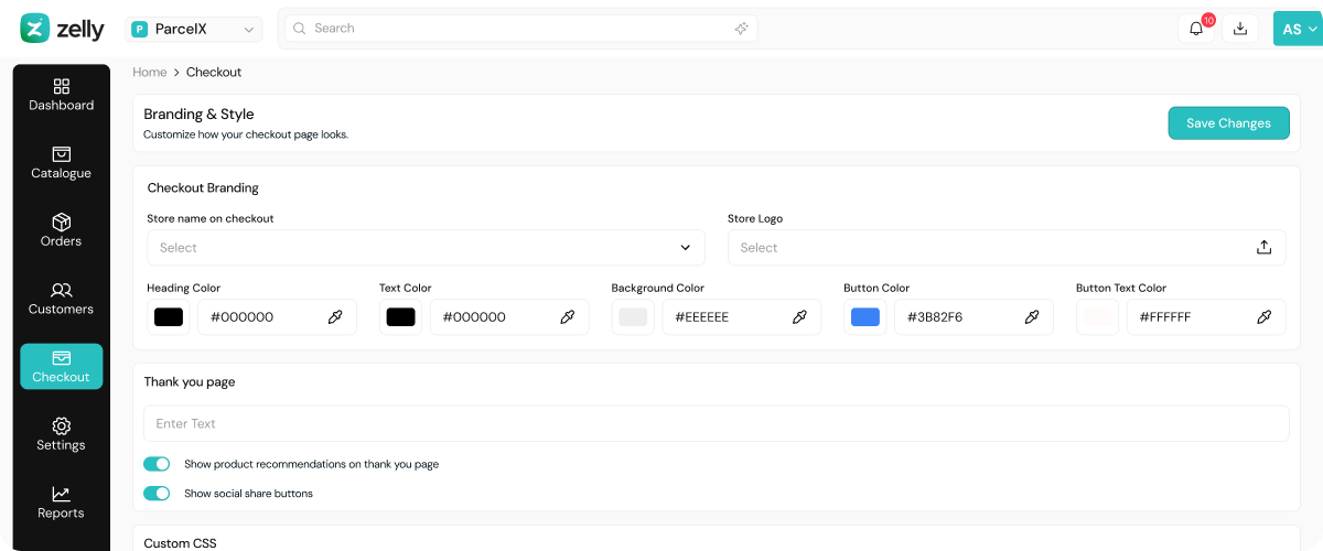 Zelly Dashboard