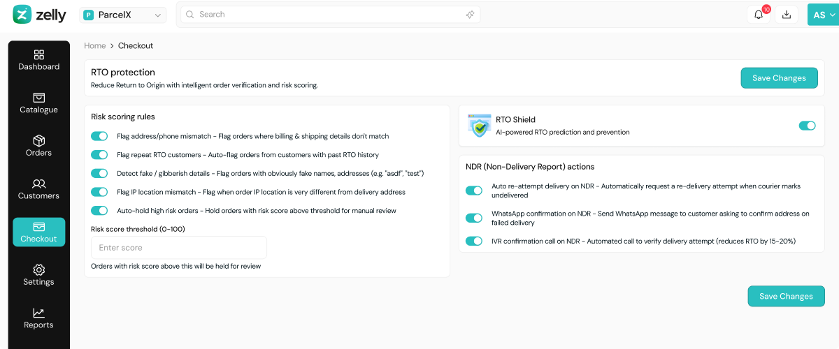 Zelly Dashboard